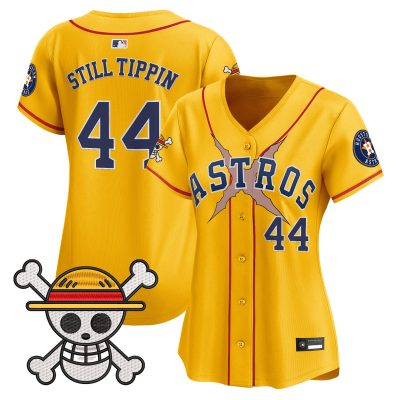 Women's Houston Astros x One Piece Vapor Premier Limited Jersey - Gold / Still Tippin