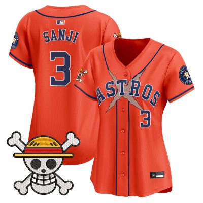 Women's Houston Astros x One Piece Vapor Premier Limited Jersey - Orange / Sanji
