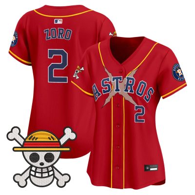Women's Houston Astros x One Piece Vapor Premier Limited Jersey - Red / Zoro