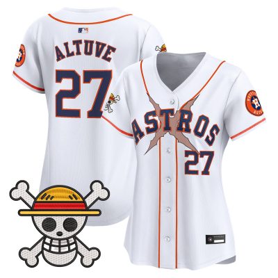 Women's Houston Astros x One Piece Vapor Premier Limited Jersey - White / Jose Altuve