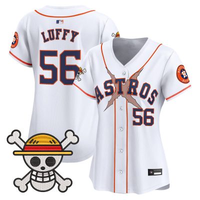 Women's Houston Astros x One Piece Vapor Premier Limited Jersey - White / Luffy