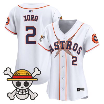 Women's Houston Astros x One Piece Vapor Premier Limited Jersey - White / Zoro