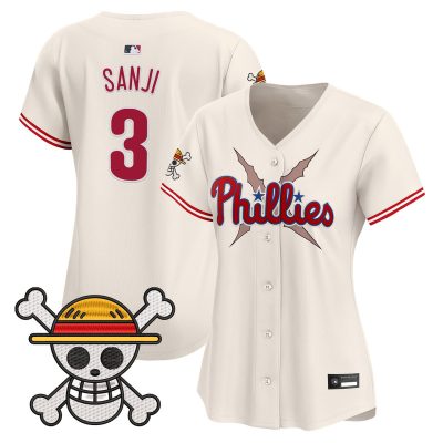 Women's Philadelphia Phillies x One Piece Vapor Premier Limited Jersey - Cream / Sanji