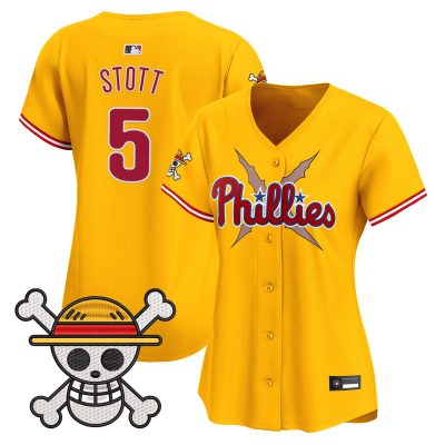 Women's Philadelphia Phillies x One Piece Vapor Premier Limited Jersey - Gold / Bryson Stott