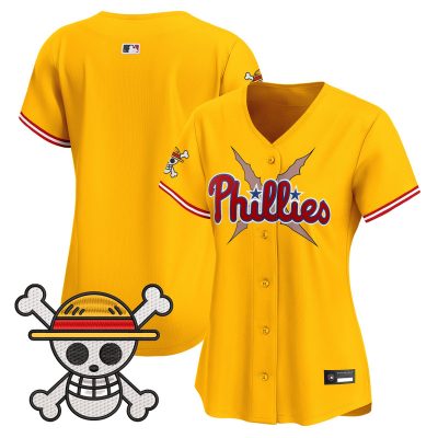 Women's Philadelphia Phillies x One Piece Vapor Premier Limited Jersey - Gold / Team