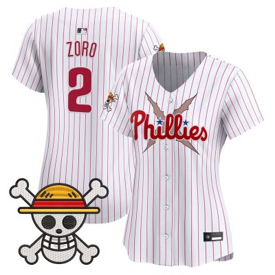 Women's Philadelphia Phillies x One Piece Vapor Premier Limited Jersey - Pinstripe / Zoro