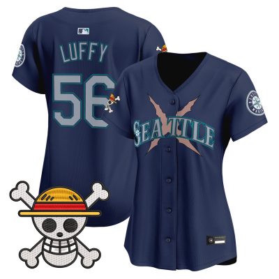 Women's Seattle Mariners x One Piece Vapor Premier Limited Jersey - Navy / Luffy