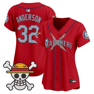 Women's Seattle Mariners x One Piece Vapor Premier Limited Jersey - Red / Kade Anderson