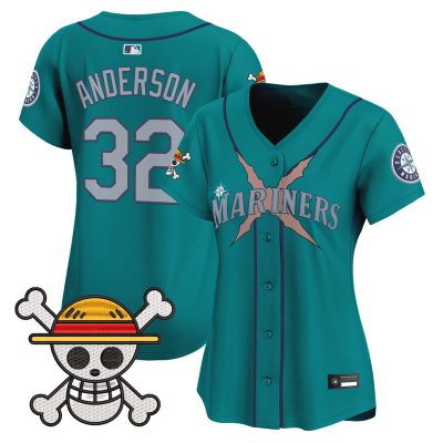 Women's Seattle Mariners x One Piece Vapor Premier Limited Jersey - Teal / Kade Anderson