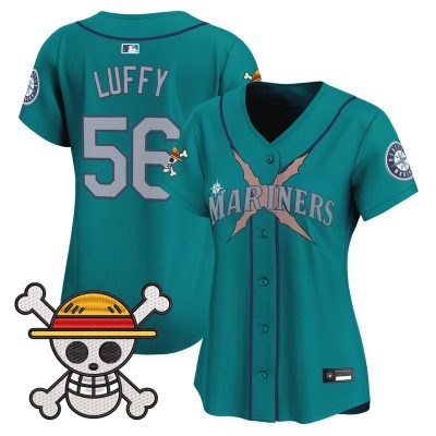 Women's Seattle Mariners x One Piece Vapor Premier Limited Jersey - Teal / Luffy