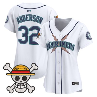 Women's Seattle Mariners x One Piece Vapor Premier Limited Jersey - White / Kade Anderson