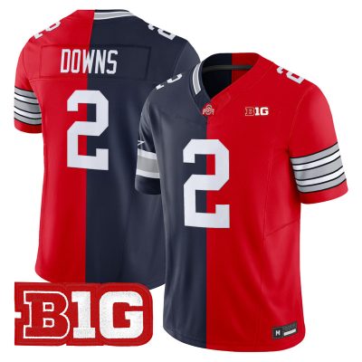#2 Caleb Downs Split Vapor Limited Jersey - Navy-Red