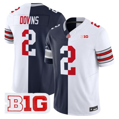 #2 Caleb Downs Split Vapor Limited Jersey - Navy-White
