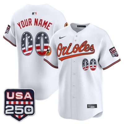 Baltimore Orioles USA 250 Fourth of July Vapor Premier Limited Custom Jersey - White