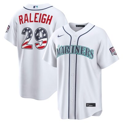 Cal Raleigh Seattle Mariners USA 250 Fourth of July Home Stadium Jersey - White