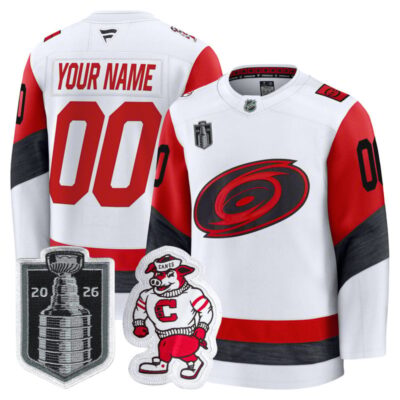 Carolina Hurricanes 2026 Stanley Cup Champions Premium Custom Jersey - White