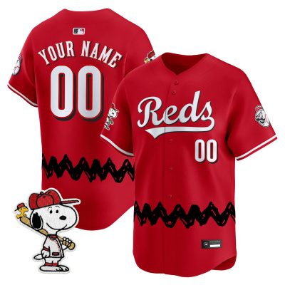 Cincinnati Reds x Peanuts Vapor Premier Limited Custom Jersey - Stitched - Red