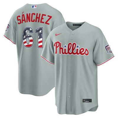 Cristopher Sanchez Philadelphia Phillies USA 250 Fourth of July Road Stadium Jersey - Gray
