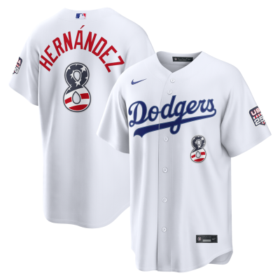 Enrique Hernández Los Angeles Dodgers USA 250 Fourth of July Home Stadium Jersey - White