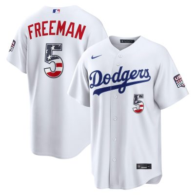 Freddie Freeman Los Angeles Dodgers USA 250 Fourth of July Home Stadium Jersey - White