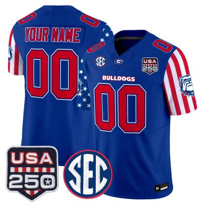 Georgia Bulldogs "America 250 Edition" Vapor Limited Custom Jersey - Royal