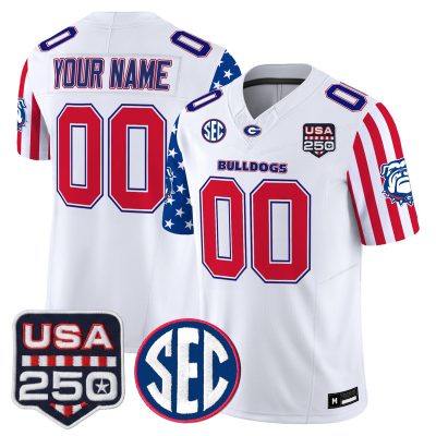 Georgia Bulldogs "America 250 Edition" Vapor Limited Custom Jersey - White