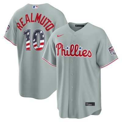 J.T. Realmuto Philadelphia Phillies USA 250 Fourth of July Road Stadium Jersey - Gray