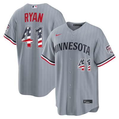 Joe Ryan Minnesota Twins USA 250 Fourth of July Road Stadium Jersey - Gray