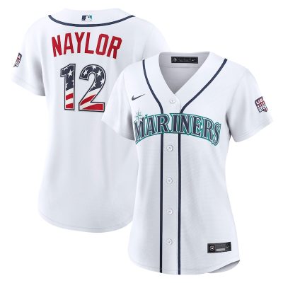 Josh Naylor Seattle Mariners Women's USA 250 Fourth of July Home Stadium Jersey - White