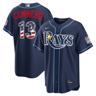 Junior Caminero Tampa Bay Rays USA 250 Fourth of July Road Stadium Jersey - Navy