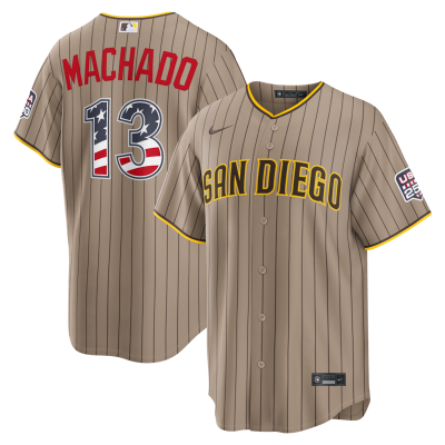 Manny Machado San Diego Padres USA 250 Fourth of July Alternate Stadium Jersey - Sand