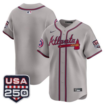 Men's Atlanta Braves USA 250 Fourth of July Vapor Premier Limited Jersey - Gray / Team