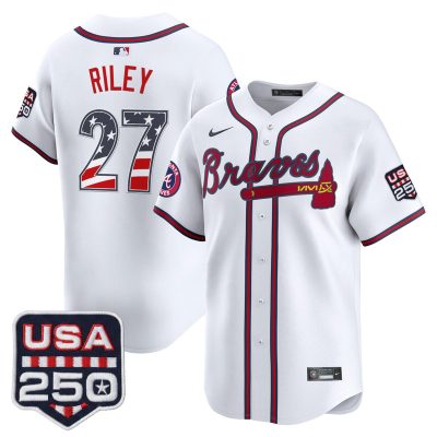 Men's Atlanta Braves USA 250 Fourth of July Vapor Premier Limited Jersey - White / Austin Riley