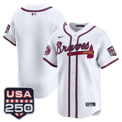 Men's Atlanta Braves USA 250 Fourth of July Vapor Premier Limited Jersey - White / Team
