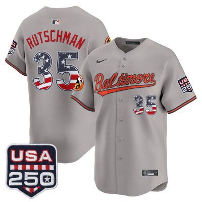 Men's Baltimore Orioles USA 250 Fourth of July Vapor Premier Limited Jersey - Gray / Adley Rutschman