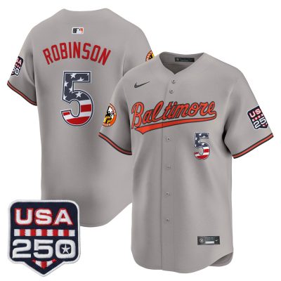 Men's Baltimore Orioles USA 250 Fourth of July Vapor Premier Limited Jersey - Gray / Brooks Robinson