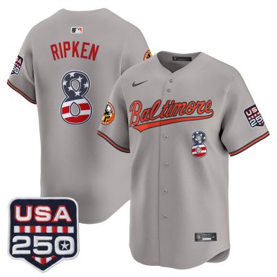 Men's Baltimore Orioles USA 250 Fourth of July Vapor Premier Limited Jersey - Gray / Cal Ripken