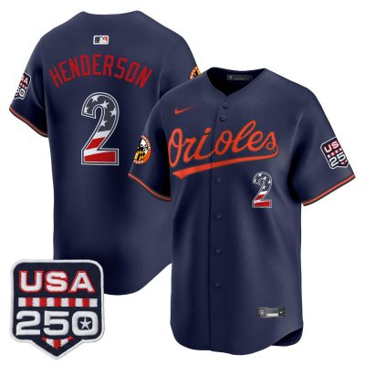 Men's Baltimore Orioles USA 250 Fourth of July Vapor Premier Limited Jersey - Navy / Gunnar Henderson