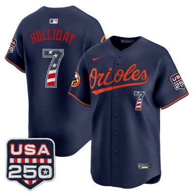 Men's Baltimore Orioles USA 250 Fourth of July Vapor Premier Limited Jersey - Navy / Jackson Holliday