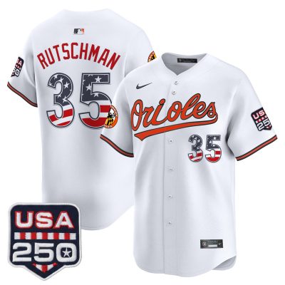 Men's Baltimore Orioles USA 250 Fourth of July Vapor Premier Limited Jersey - White / Adley Rutschman