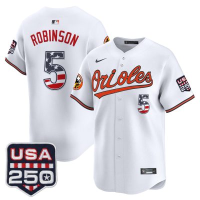 Men's Baltimore Orioles USA 250 Fourth of July Vapor Premier Limited Jersey - White / Brooks Robinson