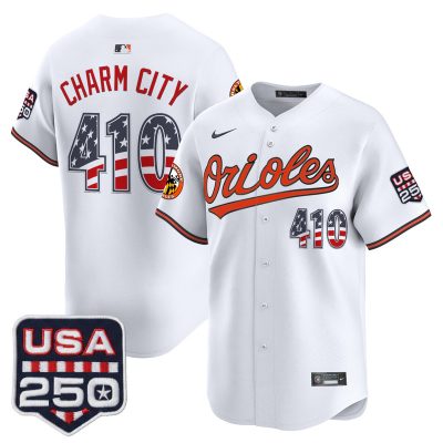 Men's Baltimore Orioles USA 250 Fourth of July Vapor Premier Limited Jersey - White / Charm City 410