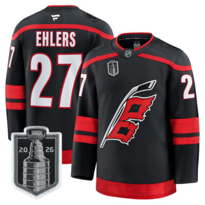 Men's Carolina Hurricanes 2026 Stanley Cup Champions Premium Jersey - Black / Nikolaj Ehlers