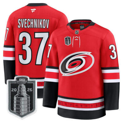 Men's Carolina Hurricanes 2026 Stanley Cup Champions Premium Jersey - Red / Andrei Svechnikov