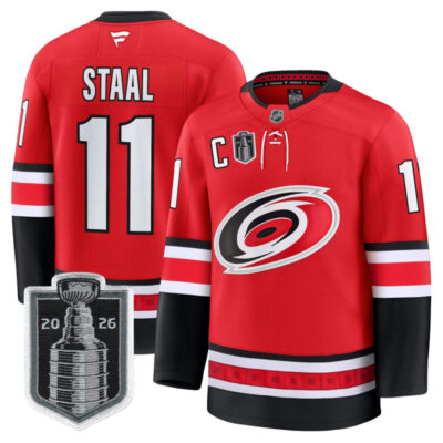 Men's Carolina Hurricanes 2026 Stanley Cup Champions Premium Jersey - Red / Jordan Staal