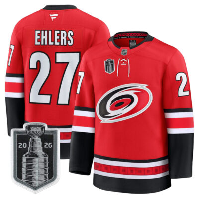 Men's Carolina Hurricanes 2026 Stanley Cup Champions Premium Jersey - Red / Nikolaj Ehlers