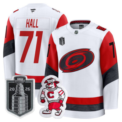 Men's Carolina Hurricanes 2026 Stanley Cup Champions Premium Jersey - White / Taylor Hall