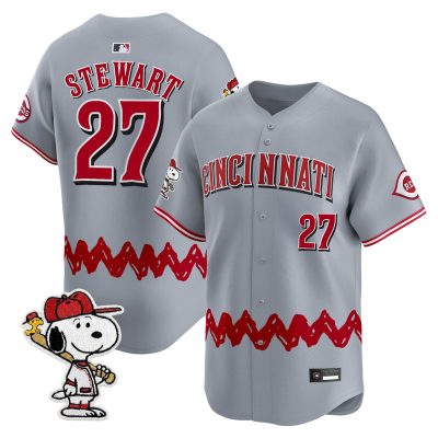 Men's Cincinnati Reds x Peanuts Vapor Premier Limited Jersey - Stitched - Gray / Sal Stewart