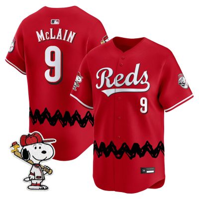 Men's Cincinnati Reds x Peanuts Vapor Premier Limited Jersey - Stitched - Red / Matt Mclain