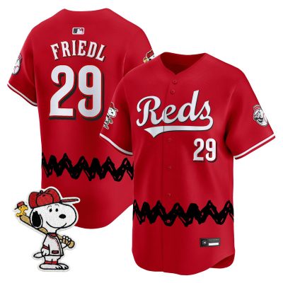 Men's Cincinnati Reds x Peanuts Vapor Premier Limited Jersey - Stitched - Red / Tj Friedl